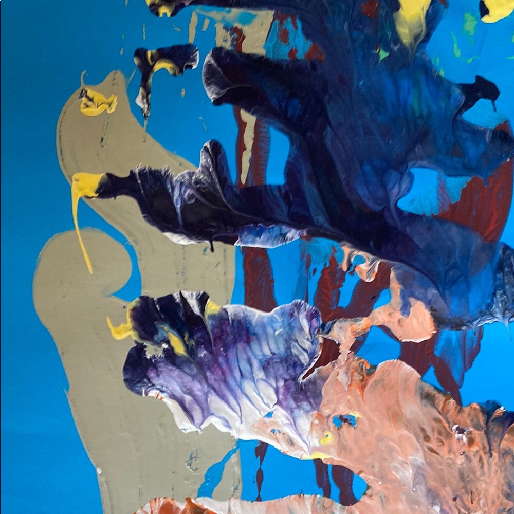 Abstract Blue and Gold Canvas Art